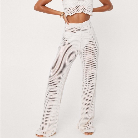 Nasty Gal Other - Crotchet Wide Leg Cover Up Pants